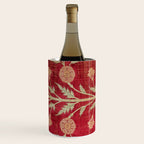 Vintage Distressed Red Floral Wine Chiller Gallery Image 2