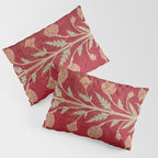 Vintage Distressed Red Floral Pillow Sham Gallery Image 3