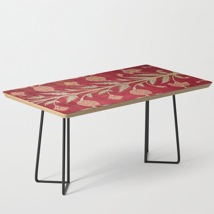 Vintage Distressed Red Floral Coffee Table Gallery Image 1