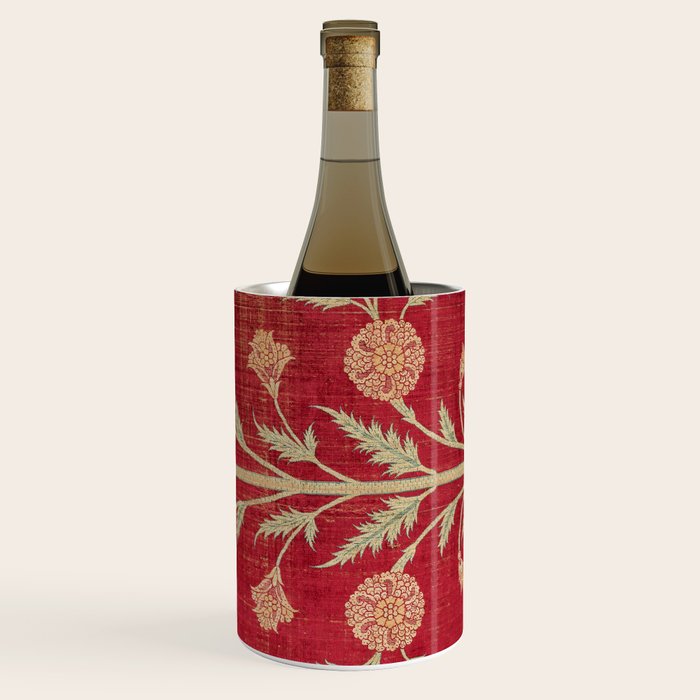 Vintage Distressed Red Floral Wine Chiller Gallery Image 1