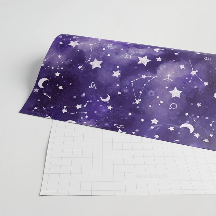 Zodiac Watercolor Ultraviolet Wrapping Paper Gallery Image 2