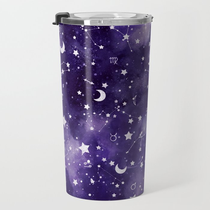 Zodiac Watercolor Ultraviolet Travel Mug Gallery Image 3