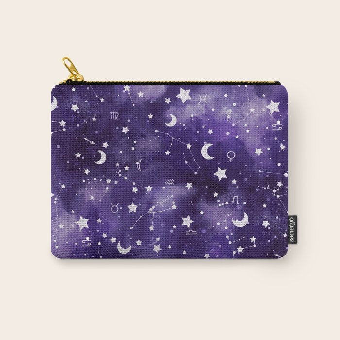 Zodiac Watercolor Ultraviolet Carry All Pouch Gallery Image 1