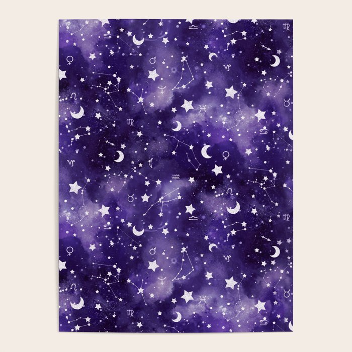 Zodiac Watercolor Ultraviolet Poster Gallery Image 4