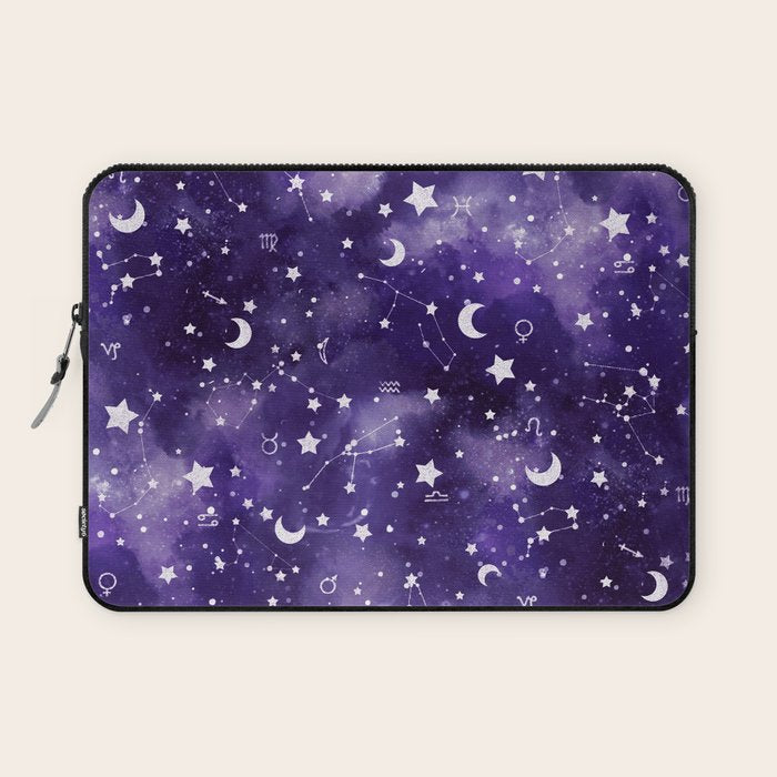 Zodiac Watercolor Ultraviolet Laptop Sleeve Gallery Image 1