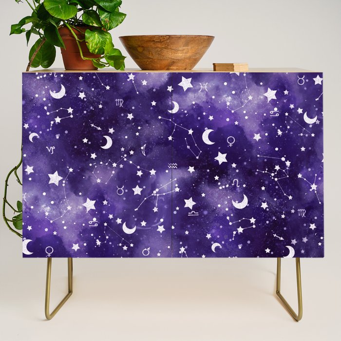 Zodiac Watercolor Ultraviolet Credenza Gallery Image 1