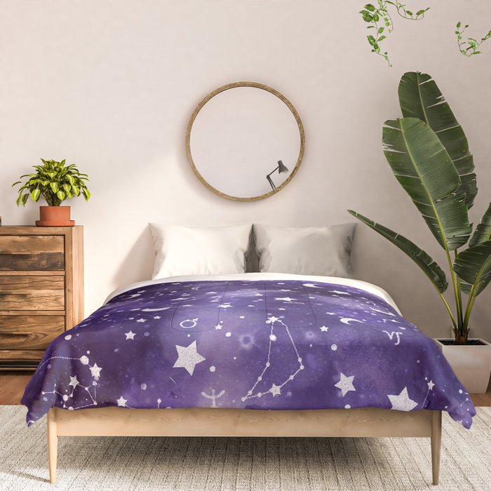 Zodiac Watercolor Ultraviolet Comforter Gallery Image 3