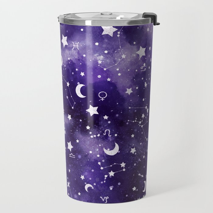 Zodiac Watercolor Ultraviolet Travel Mug Gallery Image 2