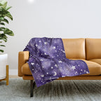 Zodiac Watercolor Ultraviolet Throw Blanket Gallery Image 1