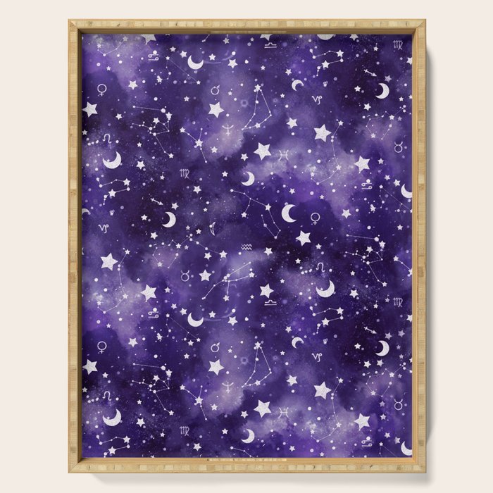 Zodiac Watercolor Ultraviolet Serving Tray Gallery Image 1
