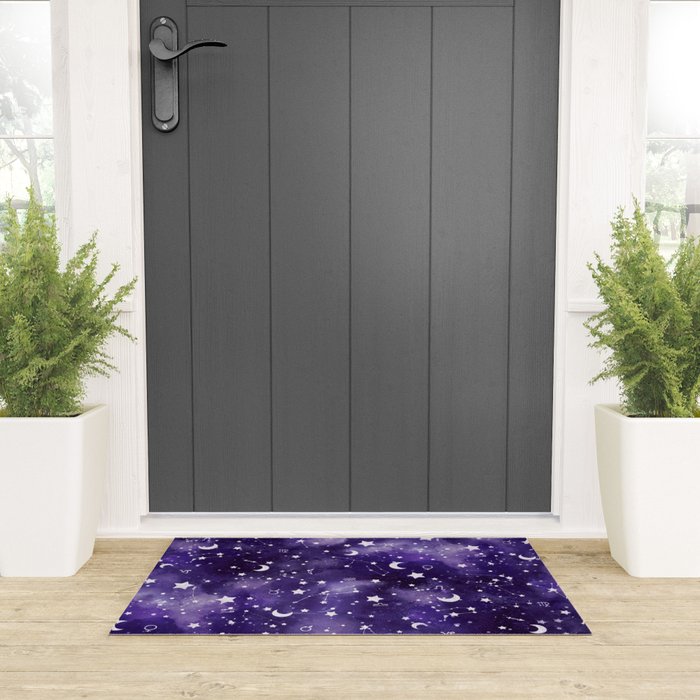 Zodiac Watercolor Ultraviolet Welcome Mat Gallery Image 3