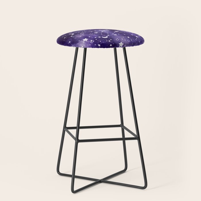 Zodiac Watercolor Ultraviolet Stool Gallery Image 1