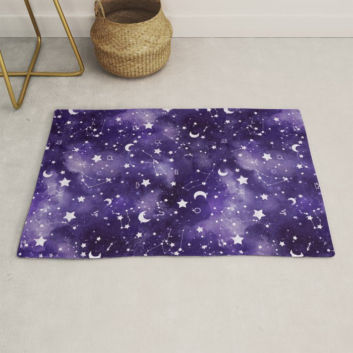 Zodiac Watercolor Ultraviolet Rug Gallery Image 1
