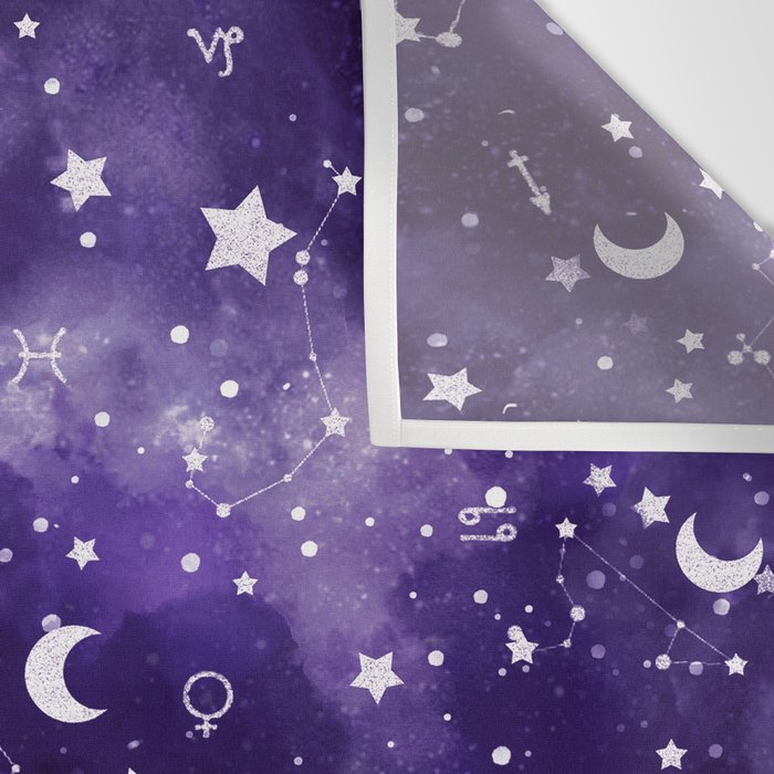 Zodiac Watercolor Ultraviolet Wall Tapestry Gallery Image 3