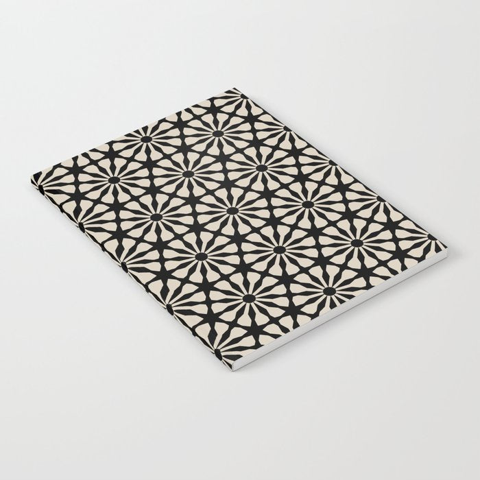 Monochrome Floral Geometric Pattern Notebook Gallery Image 2