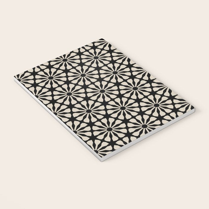 Monochrome Floral Geometric Pattern Notebook Gallery Image 3