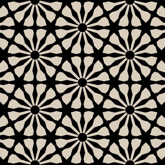 Monochrome Floral Geometric Pattern Coffee Mug Gallery Image 2