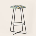 Flower Snake - Green, Blue and Off White Stool Gallery Image 1
