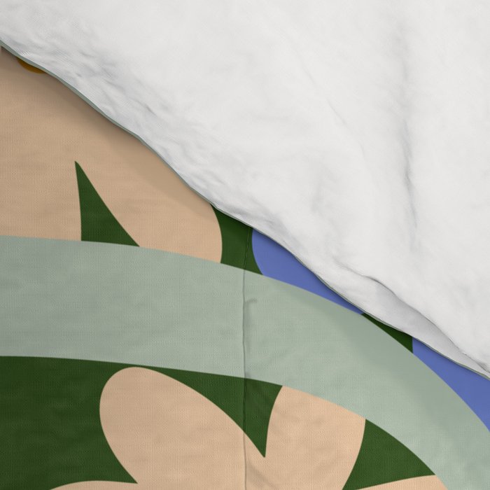 Flower Snake - Green, Blue and Off White Comforter Gallery Image 4