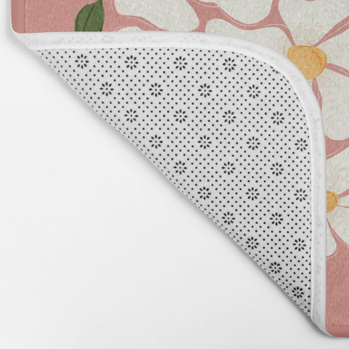 White Daisies On Pink Bath Mat Gallery Image 2