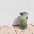 Claude Monet Impressionist Landscape Oil Painting A Corner of the Garden with Dahliass Travel Mug Gallery Image 4