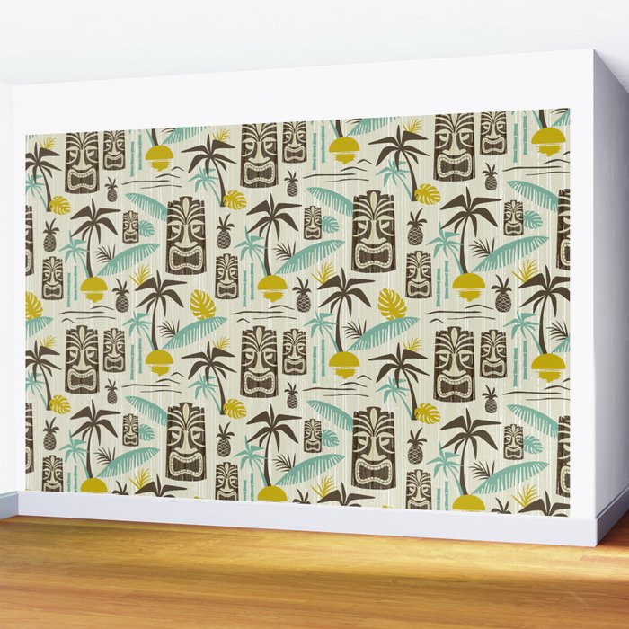 Island Tiki - Tan Wall Mural Gallery Image 2