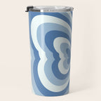 Retro 70s Butterfly in Ocean Blue Travel Mug Gallery Image 3