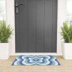 Retro 70s Butterfly in Ocean Blue Welcome Mat Gallery Image 3