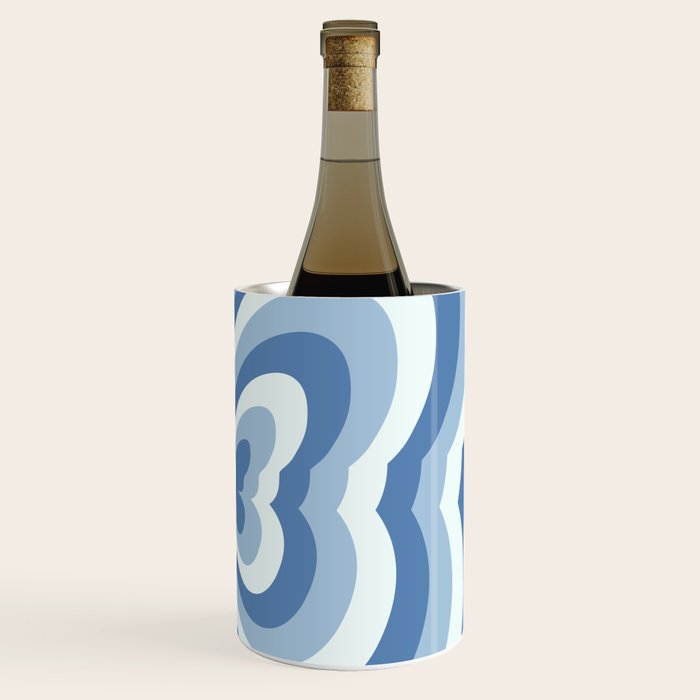 Retro 70s Butterfly in Ocean Blue Wine Chiller Gallery Image 3