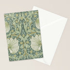 William Morris Vintage Pimpernel Privet Slate Mint Green Stationery Card Gallery Image 2