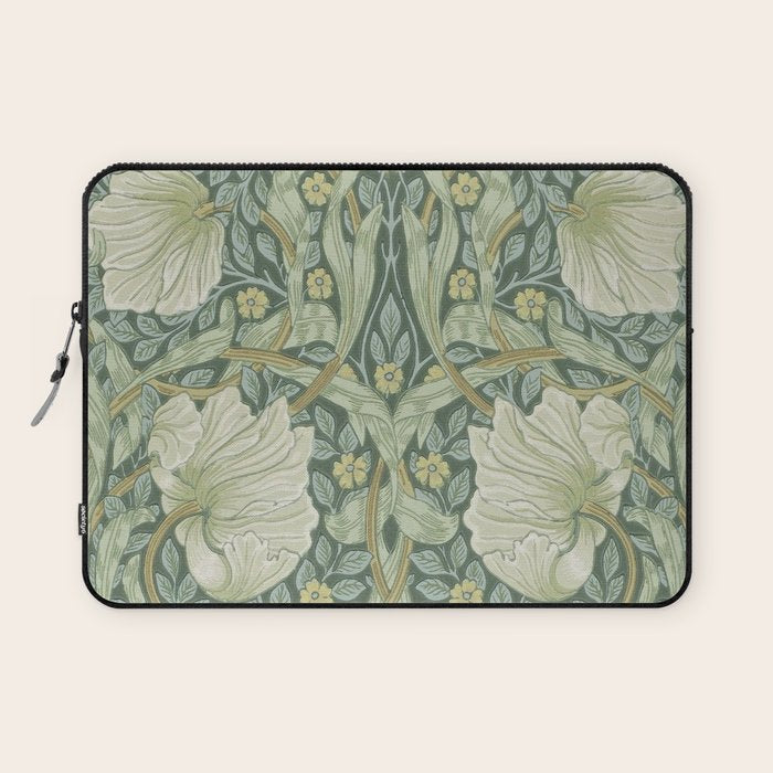 William Morris Vintage Pimpernel Privet Slate Mint Green Laptop Sleeve Gallery Image 1