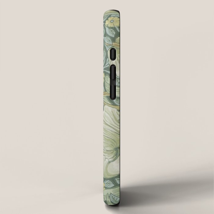 William Morris Vintage Pimpernel Privet Slate Mint Green iPhone Case Gallery Image 2