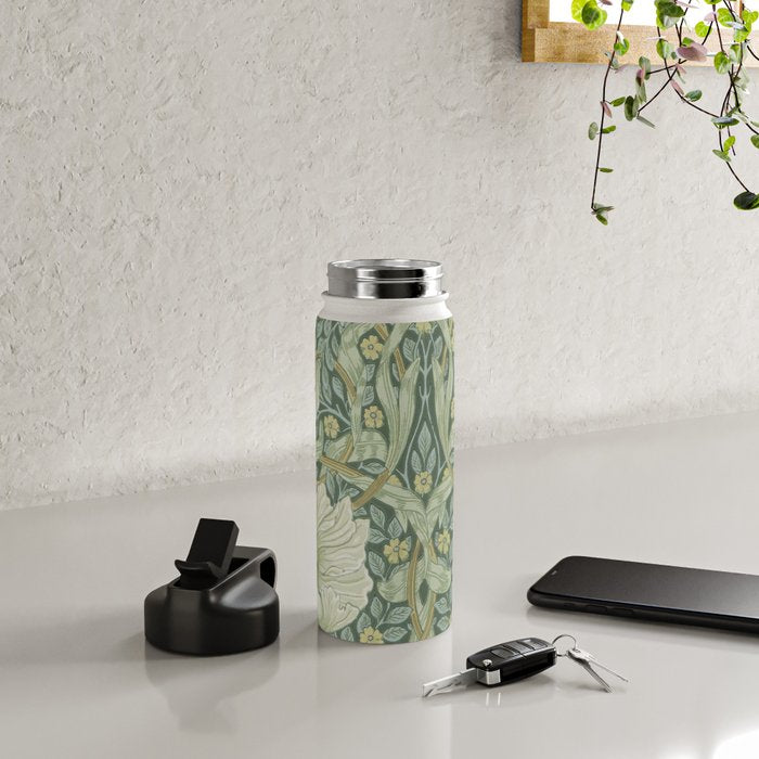 William Morris Vintage Pimpernel Privet Slate Mint Green Water Bottle Gallery Image 4