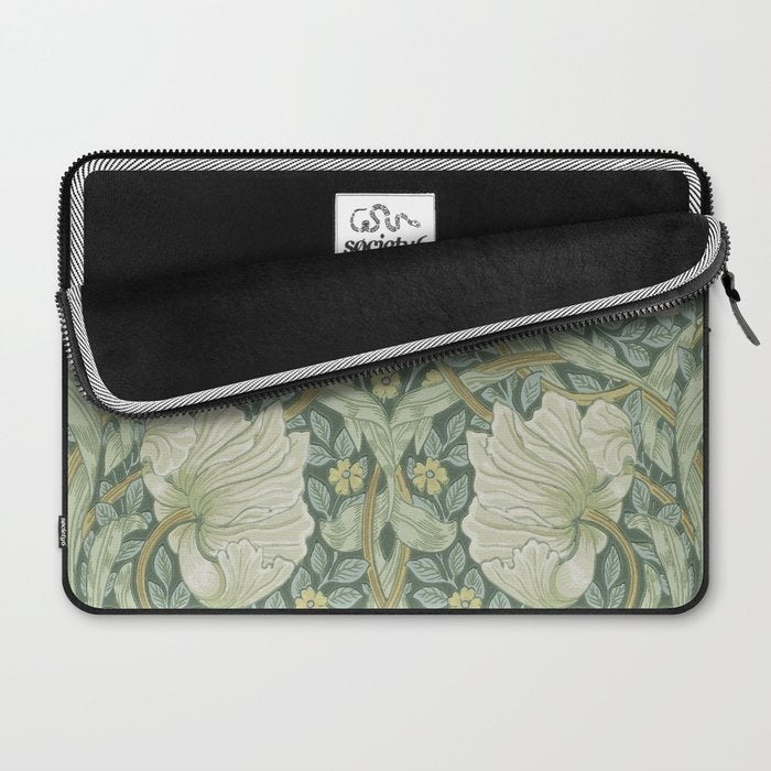 William Morris Vintage Pimpernel Privet Slate Mint Green Laptop Sleeve Gallery Image 2