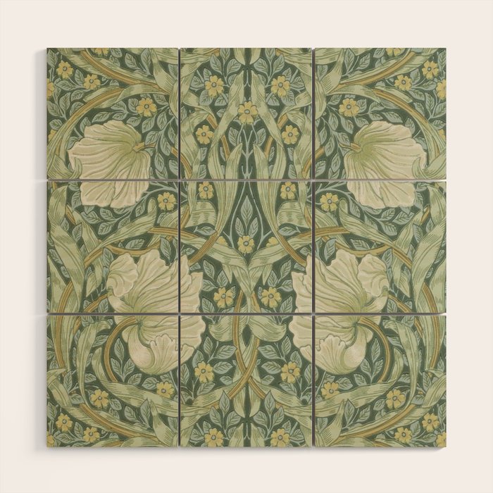 William Morris Vintage Pimpernel Privet Slate Mint Green Wood Wall Art Gallery Image 1