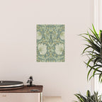 William Morris Vintage Pimpernel Privet Slate Mint Green Poster Gallery Image 2
