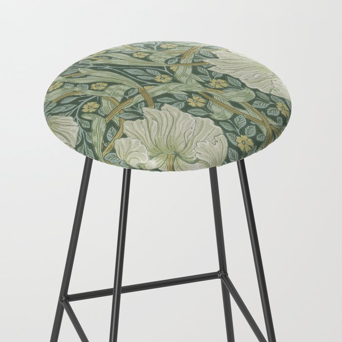 William Morris Vintage Pimpernel Privet Slate Mint Green Stool Gallery Image 2