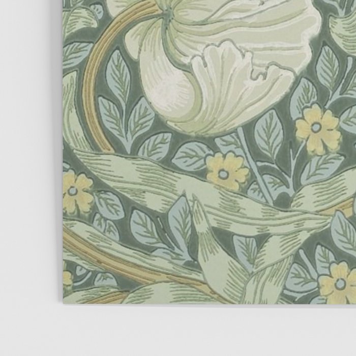 William Morris Vintage Pimpernel Privet Slate Mint Green Poster Gallery Image 3