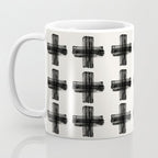 Hand Painted Swiss Cross Pattern - Black on Beige Coffee Mug Gallery Image 3