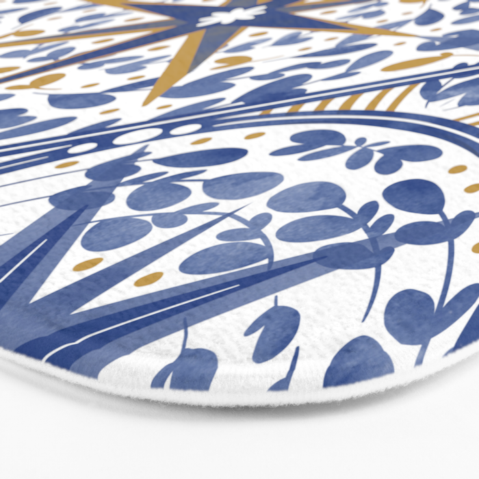 Intricate nature circular tiles B24 Bath Mat Gallery Image 3