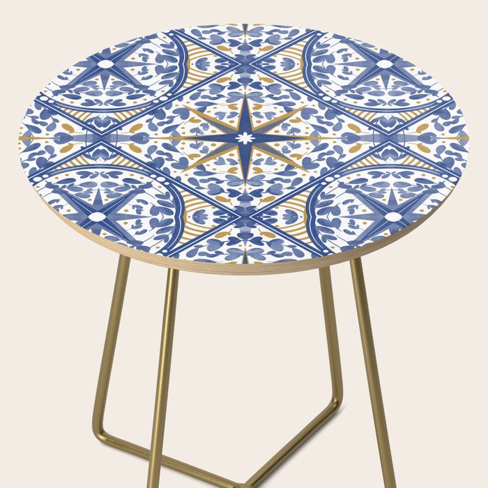 Intricate nature circular tiles B24 Side Table Gallery Image 2