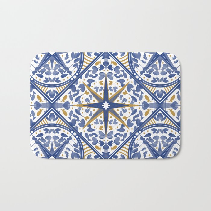 Intricate nature circular tiles B24 Bath Mat Gallery Image 1