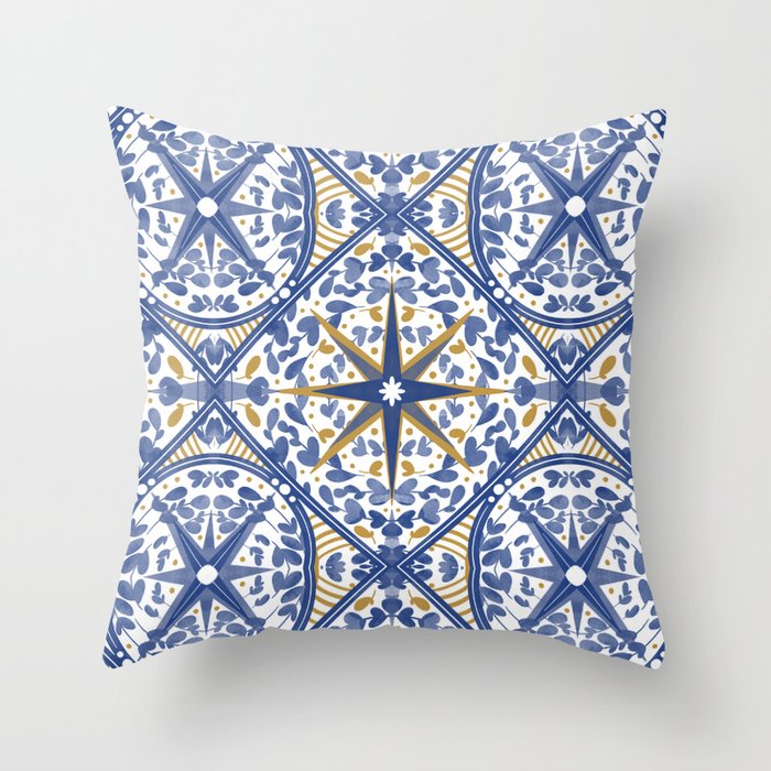 Intricate nature circular tiles B24 Throw Pillow Gallery Image 1