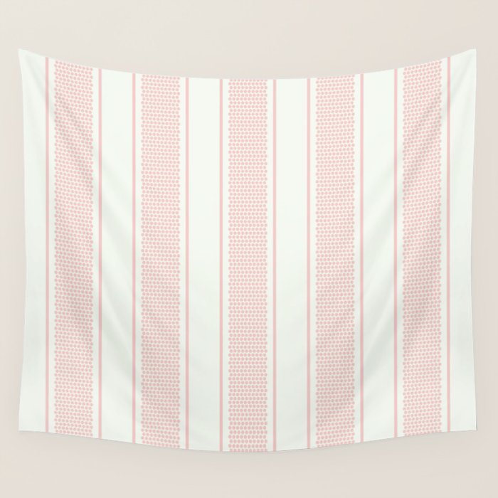 Vintage pastel pink stripes pattern Wall Tapestry Gallery Image 4
