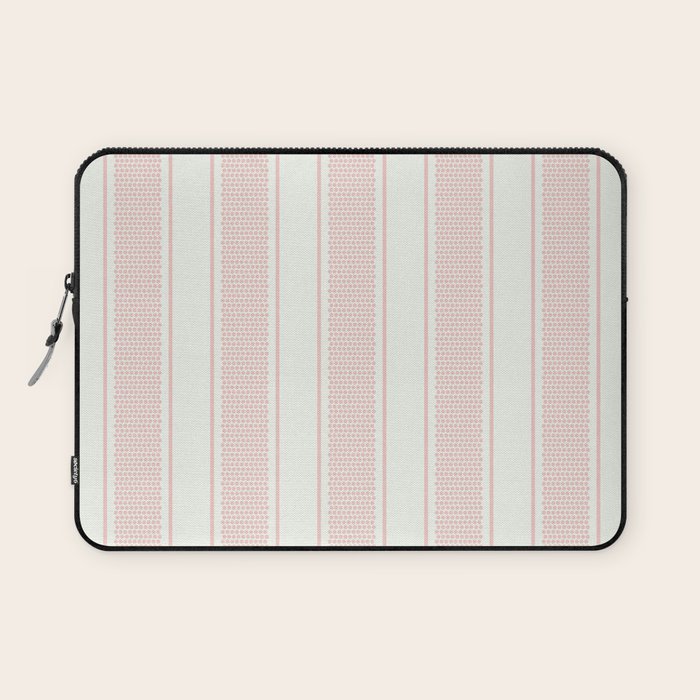 Vintage pastel pink stripes pattern Laptop Sleeve Gallery Image 1