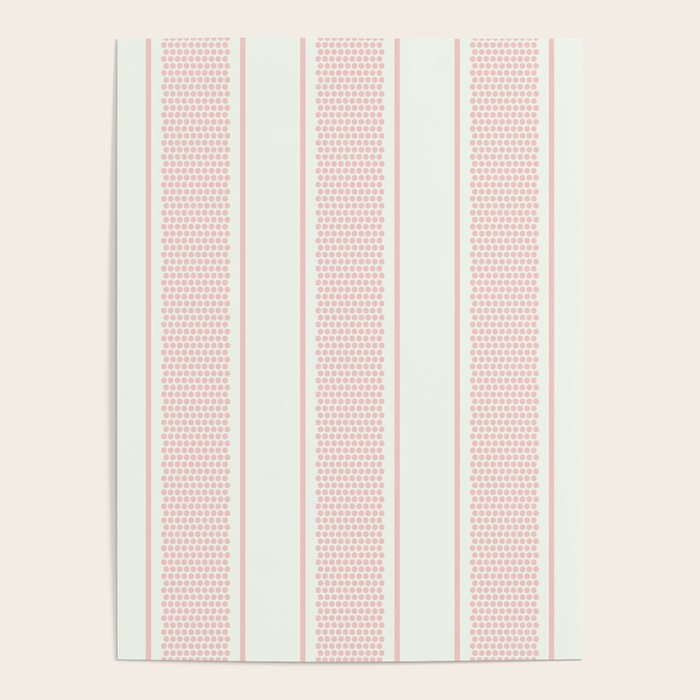 Vintage pastel pink stripes pattern Poster Gallery Image 4