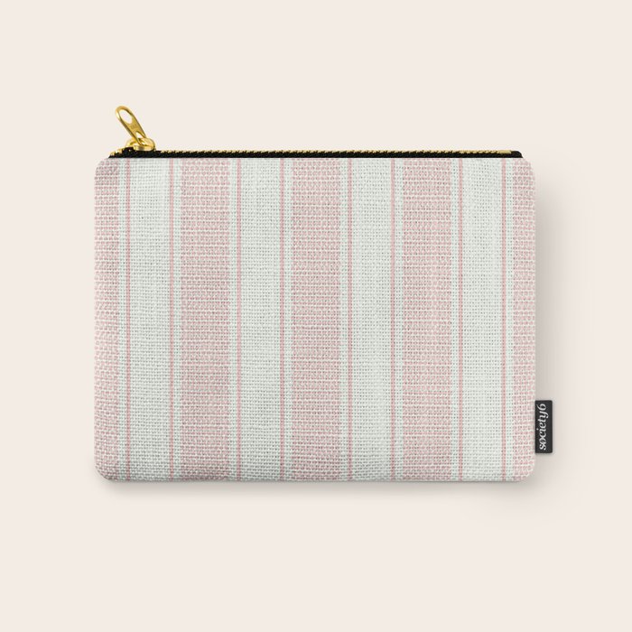 Vintage pastel pink stripes pattern Carry All Pouch Gallery Image 1