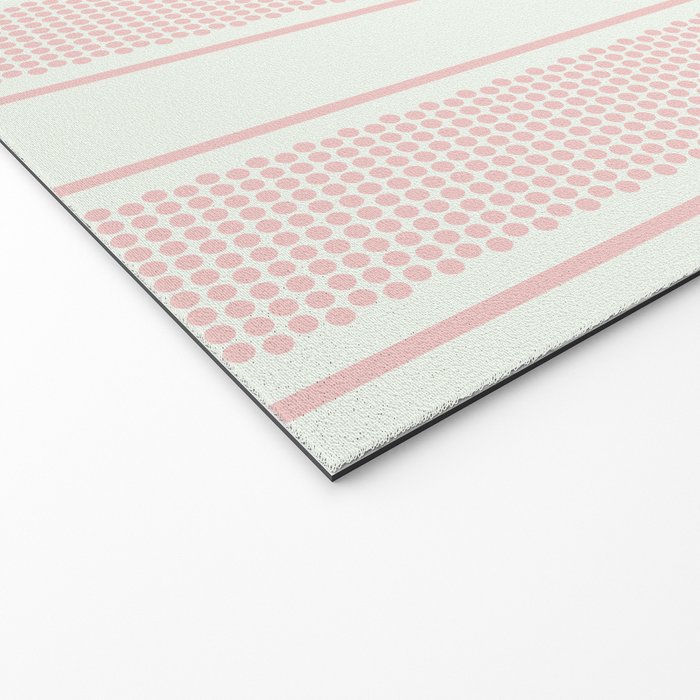 Vintage pastel pink stripes pattern Welcome Mat Gallery Image 2