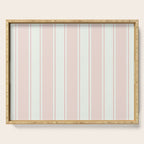 Vintage pastel pink stripes pattern Serving Tray Gallery Image 1