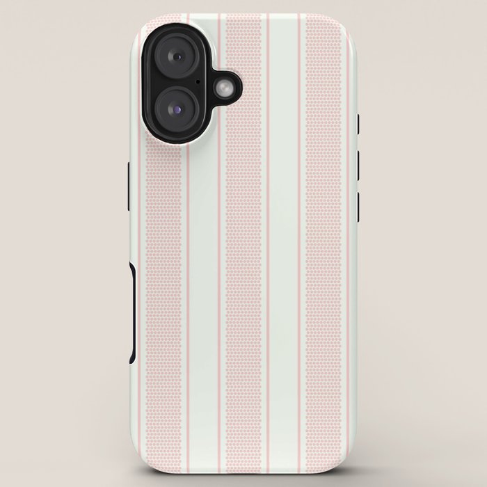 Vintage pastel pink stripes pattern iPhone Case Gallery Image 5